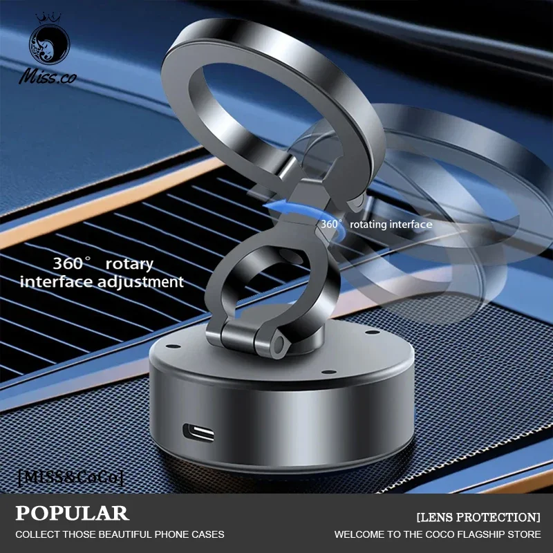 Mobile Phone Holder Double-Sided Folding Bracket Car Mount Magnetic Adsorption Vacuum Adsorption Stable mobile phone holder stand