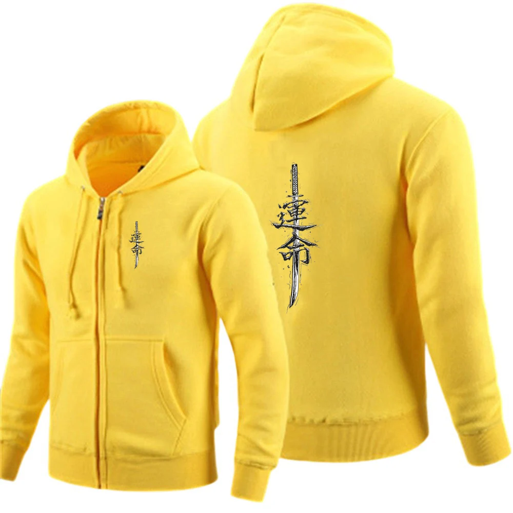 Cotton Long Sleeves Zipper Hoodies Sweatshirt for Men