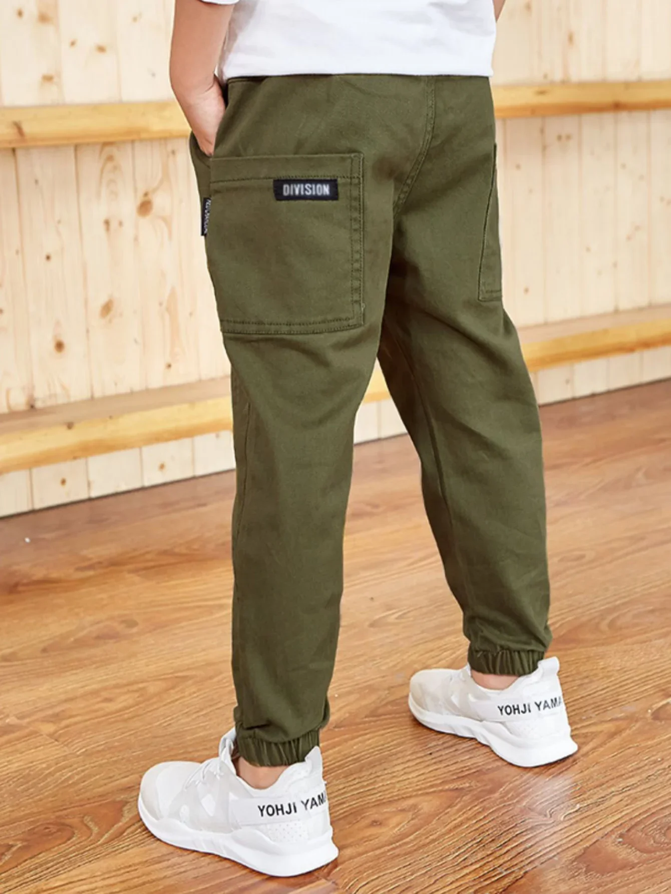 Boy's Stylish Solid Color Jogger Pants Elastic Waist Outdoor Casual Cargo Trousers Boys Pants Kids Pants