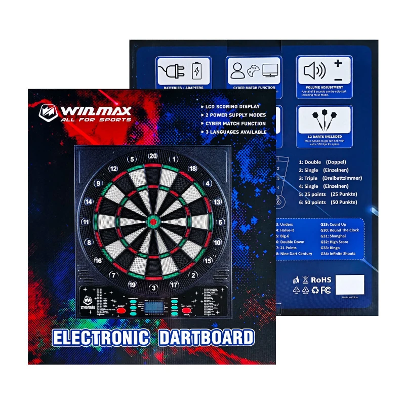 Electronic Electric Dart Board for Children and Adults with 6 Soft Tip Electronic Dart Board Set Outdoor with LCD Display Tournament Board Professional 44 x 51.5 x 2.8 cm Electronic Electric Dart Board for Children and Adults with 6 Soft Tip Electronic Dart Board Set Outdoor with LCD Display Tournament Board Professional 44 x 51.5 x 2.8 cm