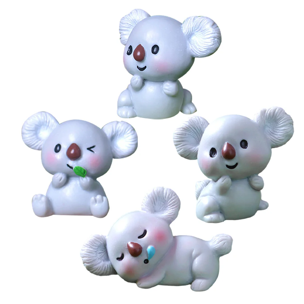 

4Pcs Miniature Koala Statues Resin Craft Koala Figures Mini Garden Miniature Animal Statues