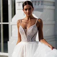 Charming Wedding Dresses Glitter Bridal Gowns Spaghetti Straps Robe For Formal Party Appliques Vestidos De Novia 2025 Customized 1