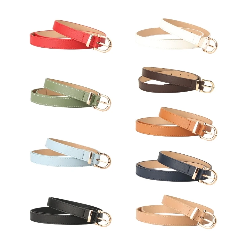 

Women Formal Pants Belt for Dresses Ladies Waist Belt with Oval Shape Buckle R7RF