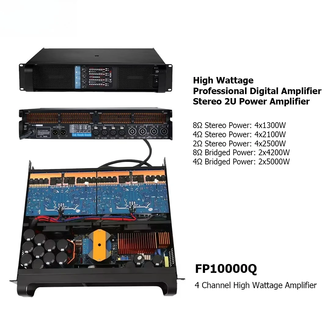 FP10000Q 10000W RMS Digital Amplifier 2500W X4 Channel 2 Ohm High ...