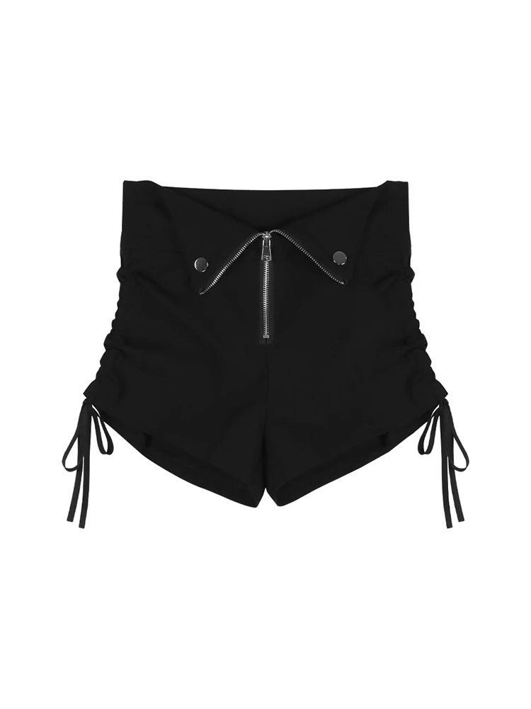 

Summer Women Korean Fashion Skinny Shorts Gyaru Hot Pants Bottoms 2000s Aesthetic Y2k Streetwear Lace Up Design Tide Harajuku