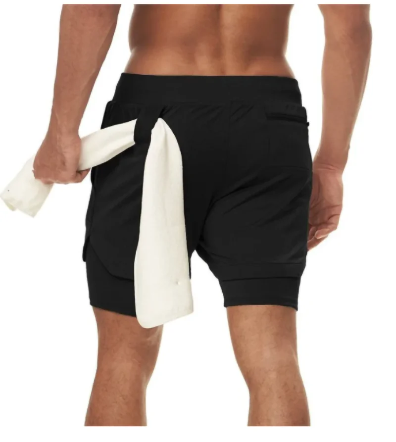2 In 1 Baseball shorts Men's Sport Shorts Double-deck Running Shorts Summer Fitness Motorcycle riding shorts