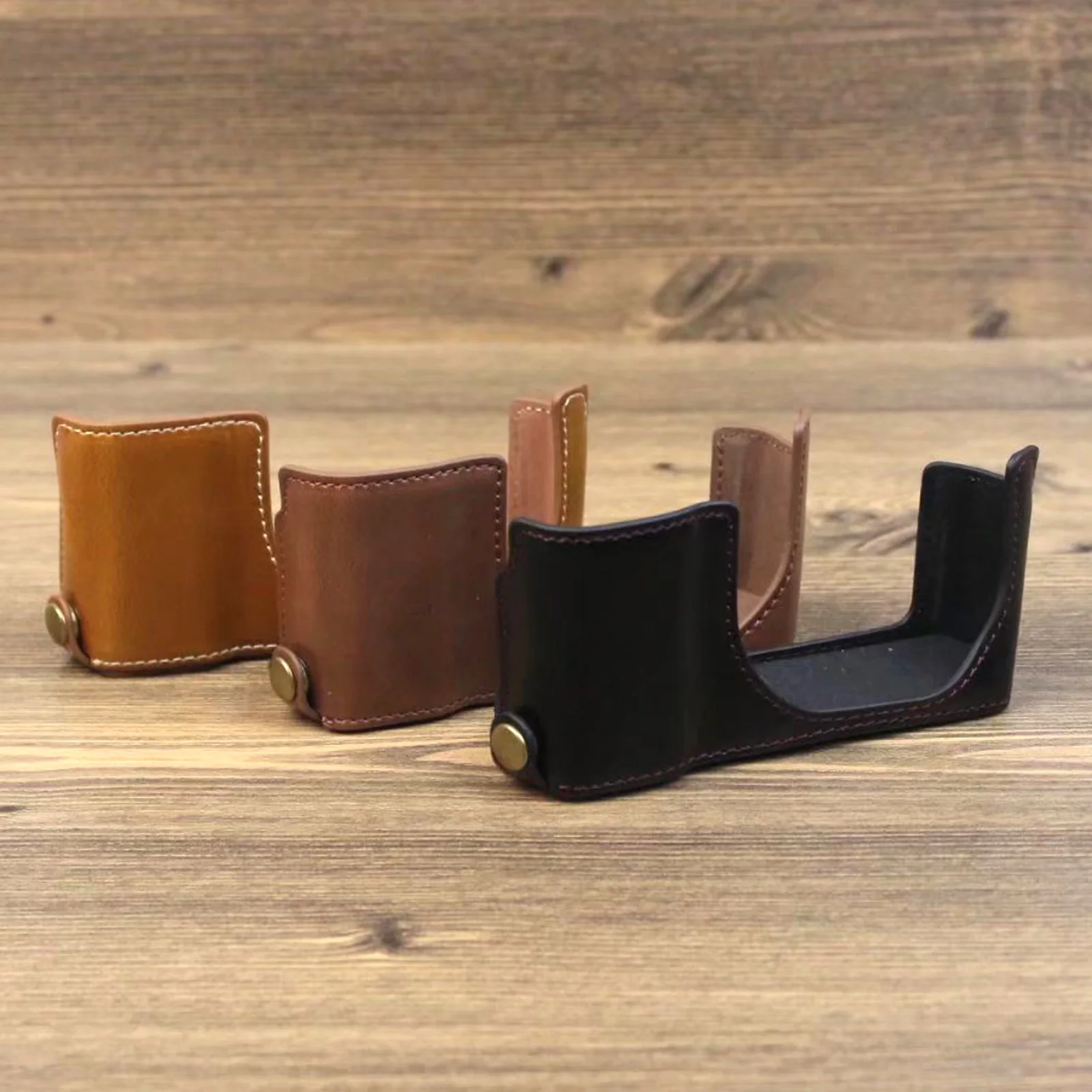 Mezza Custodia Protettiva Per Fotocamera In Vera Pelle Per Leica C-Lux 19125 19129