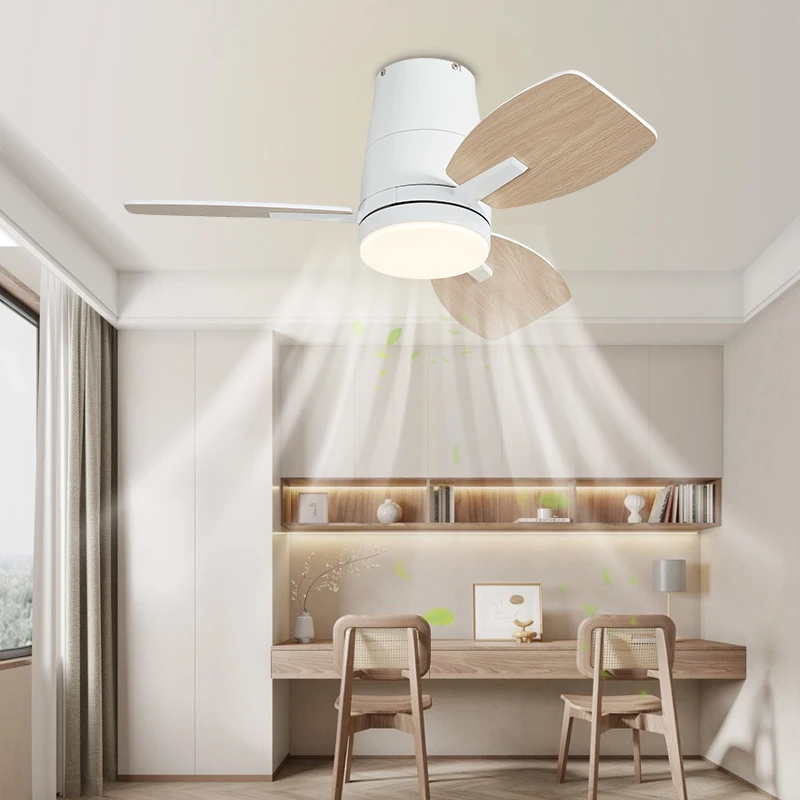 Embedded DC Ceiling Fan 30/42 Inch with Light Remote Control 3CCT Dimmable Noise Free for Bedroom Study Living Room