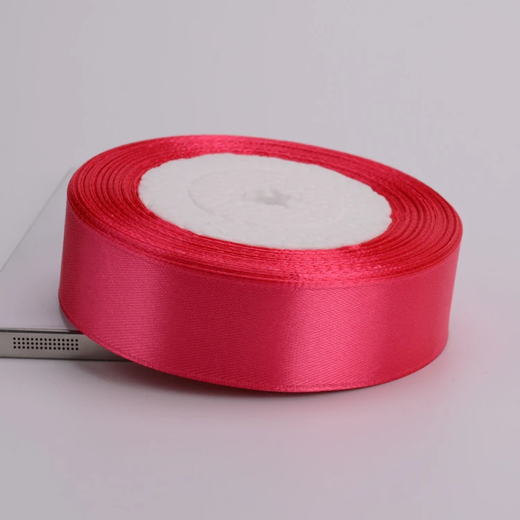 Satin Ribbons Ribbon Decoration Ribbon Supplies Satin Ribbon 6-10-15-20-25-40-50mm Rose Red Fushia Satin Ribbons DIY Handmade Bows Crafts Material Christmas Party Gift Wrapping Ribbon Tape