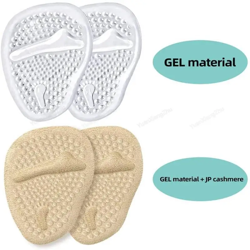 Silikon Halbe Einlegesohlen Gel Frauen Vorfuß Pads Plantarfasziitis Relief Bequeme Fuß Pads Stoßdämpfung Schuh Pad Fußpflege – Detail 13