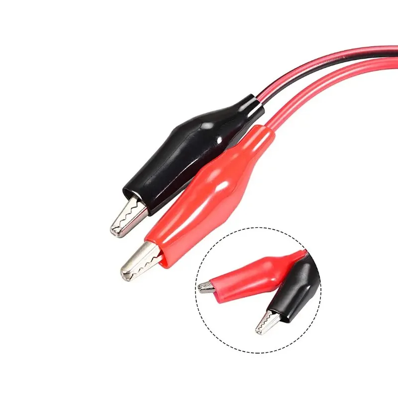 1PCS 2 Alligator Clip to 1 Male/Female DC Power Plug Adapter 25CM Cable DC 5.5*2.1mm Crocodile Test Leads for Electronics