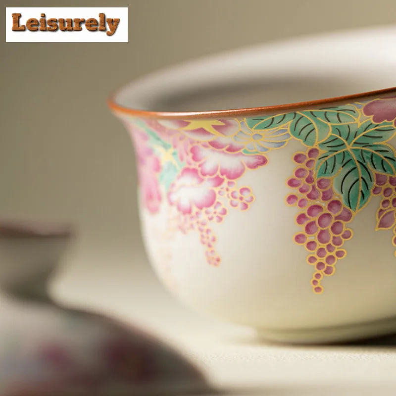 170ml Pork Fat Jelly Little Garden Gaiwan Handmade Tea Tureen Tea Bowl With Lid Kit Tea Making Cover Bowl Tea Items Decoration