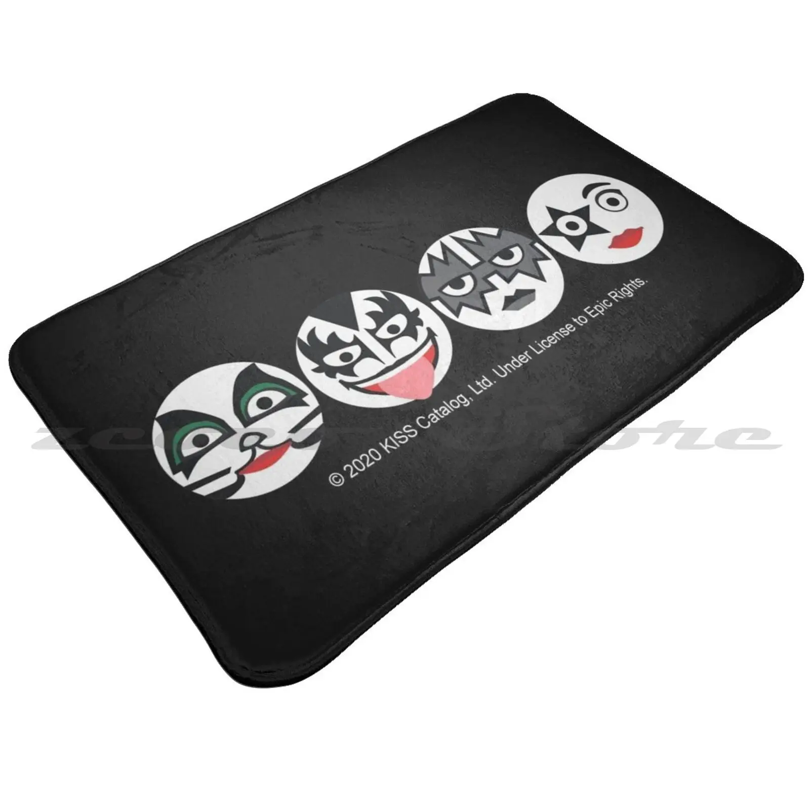 Kiss The Band Carpet Water Absorb Non-Slip Door Mat Fan Art Music And Roll Demon Spaceman |