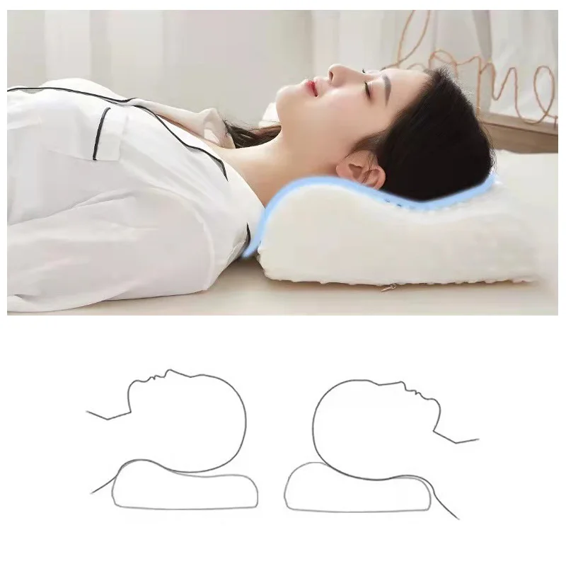 

1PC Sleeping Orthopedic Pillow Latex Massage Pillows Latex Memory Pillow Natural Home Supplies With Pillow Cover Replacement