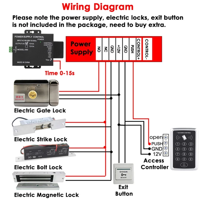 N93R 125Khz RFID Access Control Keypad EM Card Reader Door Access Control System Door Lock Opener Keyboard System 2