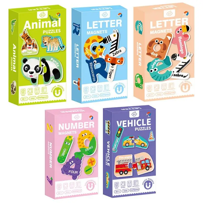 

Fridge Magnets refrigerator magnetic cartoon puzzle baby number & alphabet cognitive educational toy multipurpose Montessori Toy