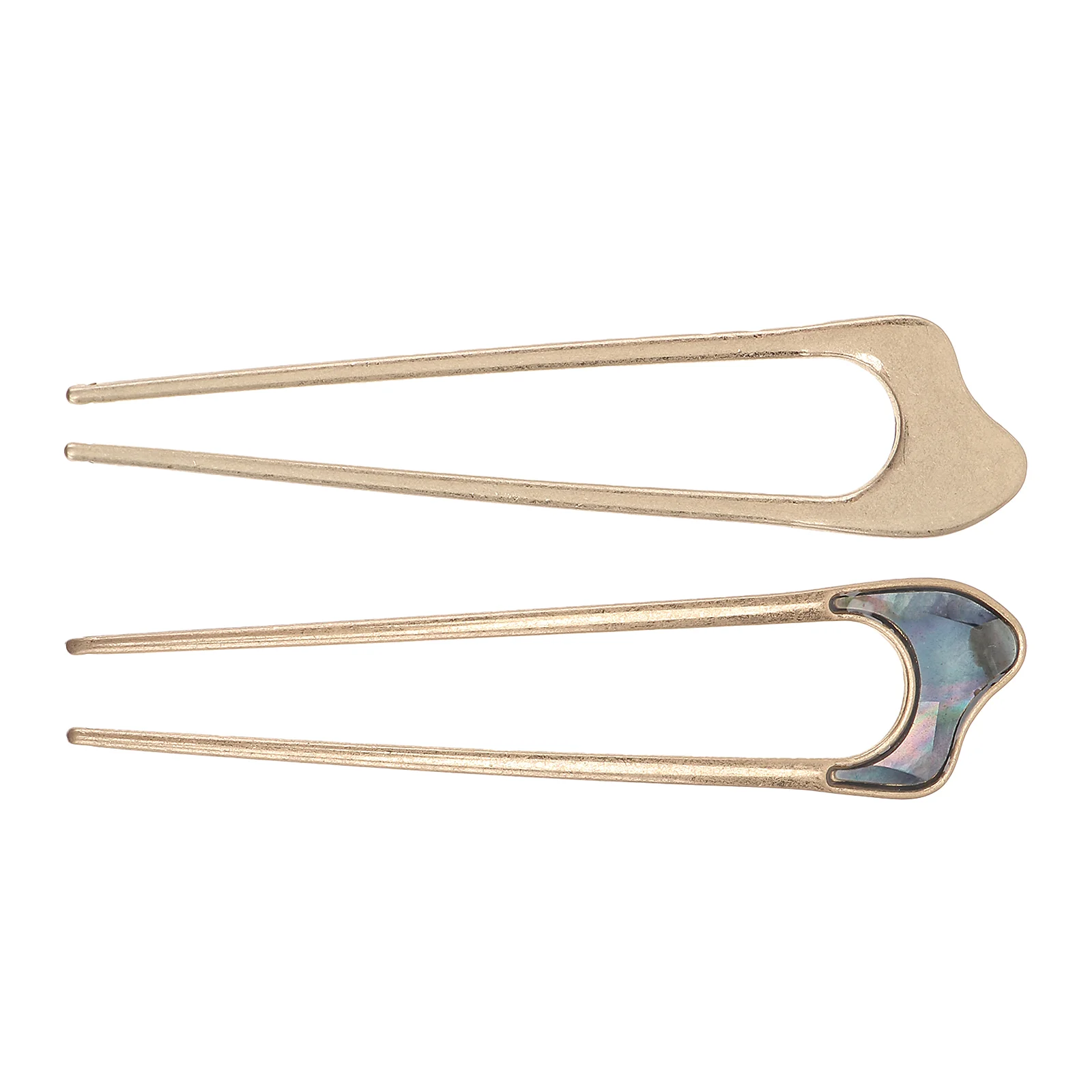 2 Pcs U Shaped Hair Pins Stick Bridal Hairpin Japanese Sticks Women Barrettes Clip Fork Metal 5