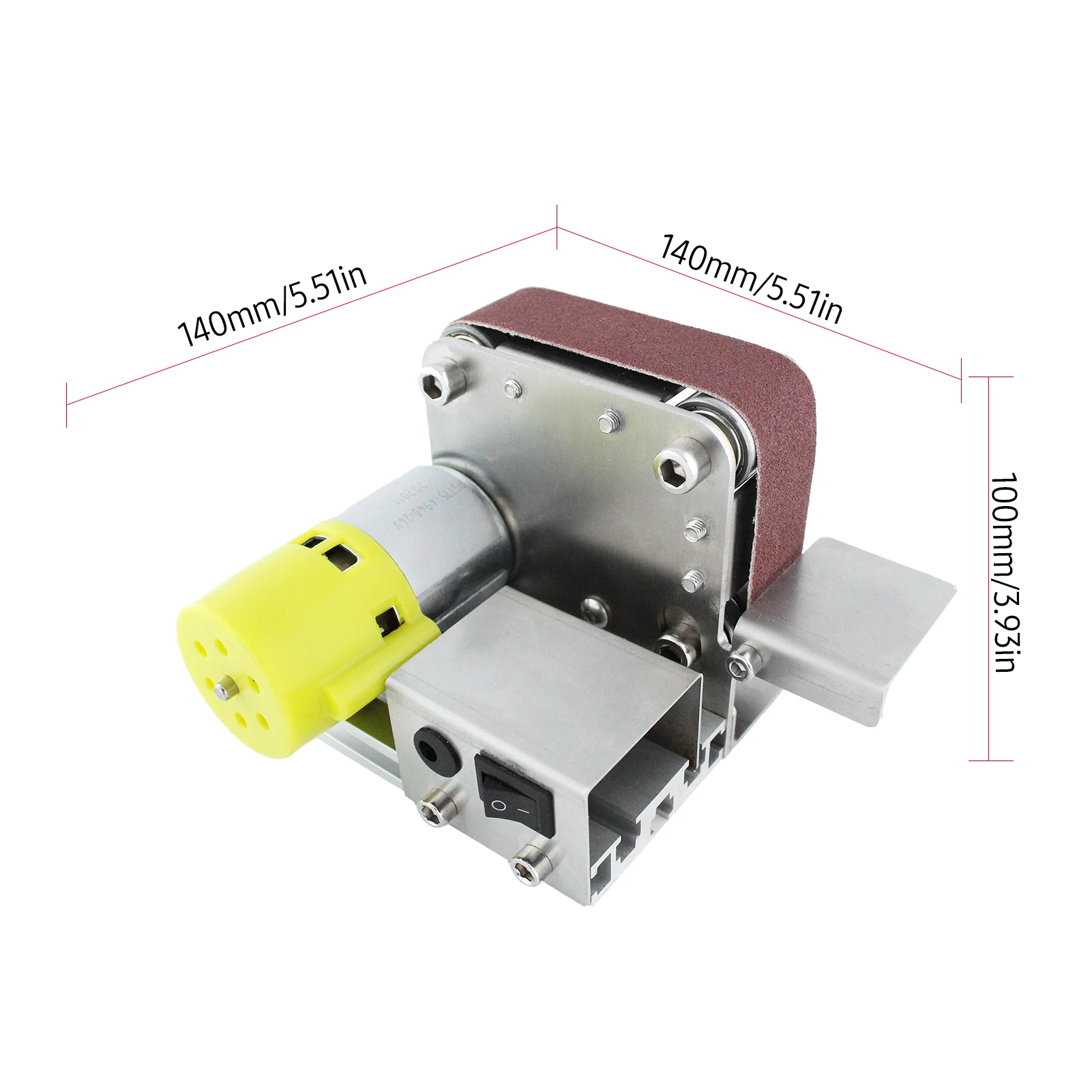 Electric Grinder Electric Sander Belt Sander Electric Sanding Polishing Mini Belt Sander Grinding Machine 7 Variable Speed with 10 Sanding Belts for Polishing Wood Metal