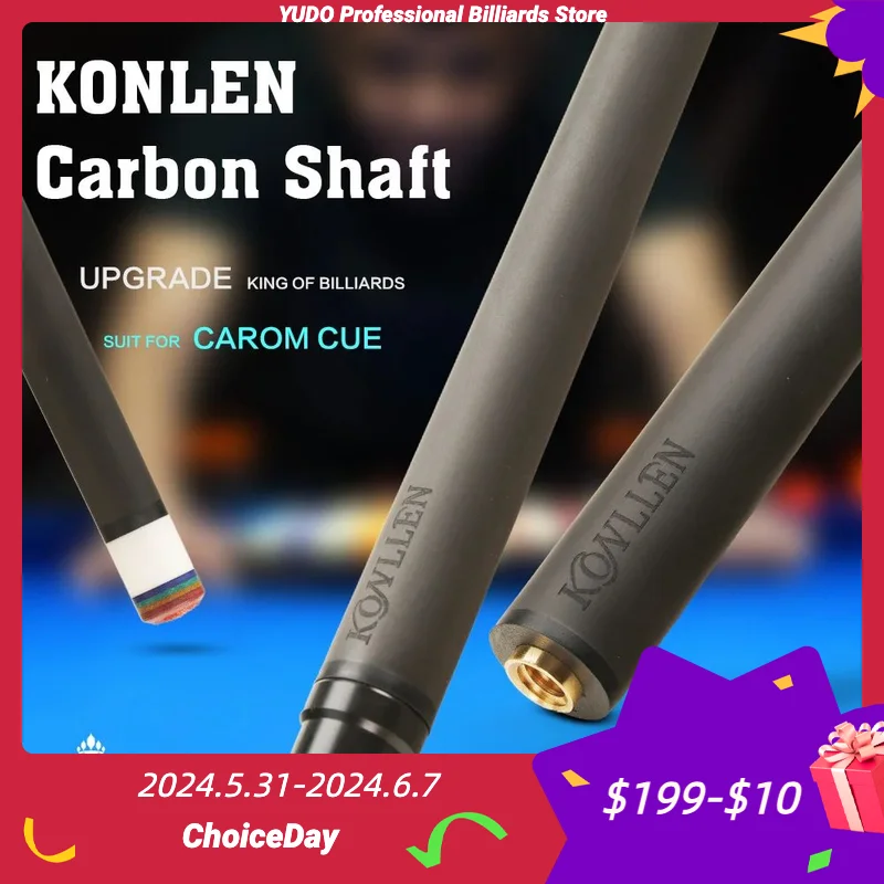 

KONLLEN New Billiard Carbon Fiber 3 Cushion Carom/Libre Cue Stick Shaft Uni-loc /Radial 3/8*8 Pin Joint Single Shaft for PERI