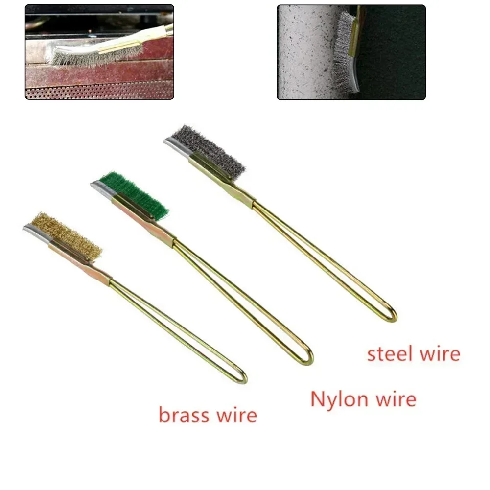 Wire Brush 1pc Metal Rust Remove Rust Brushes Steel Brass Nylon Cleaning Brushes Polishing Detail Metal Cleaning Tools