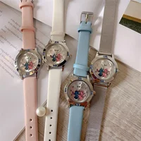 Montres Disney Stitch pour filles, montre à Quartz en diamant pour femmes, montres-bracelets en cuir de dessin animé Stich, mode, ceinture en acier, cadeau 2