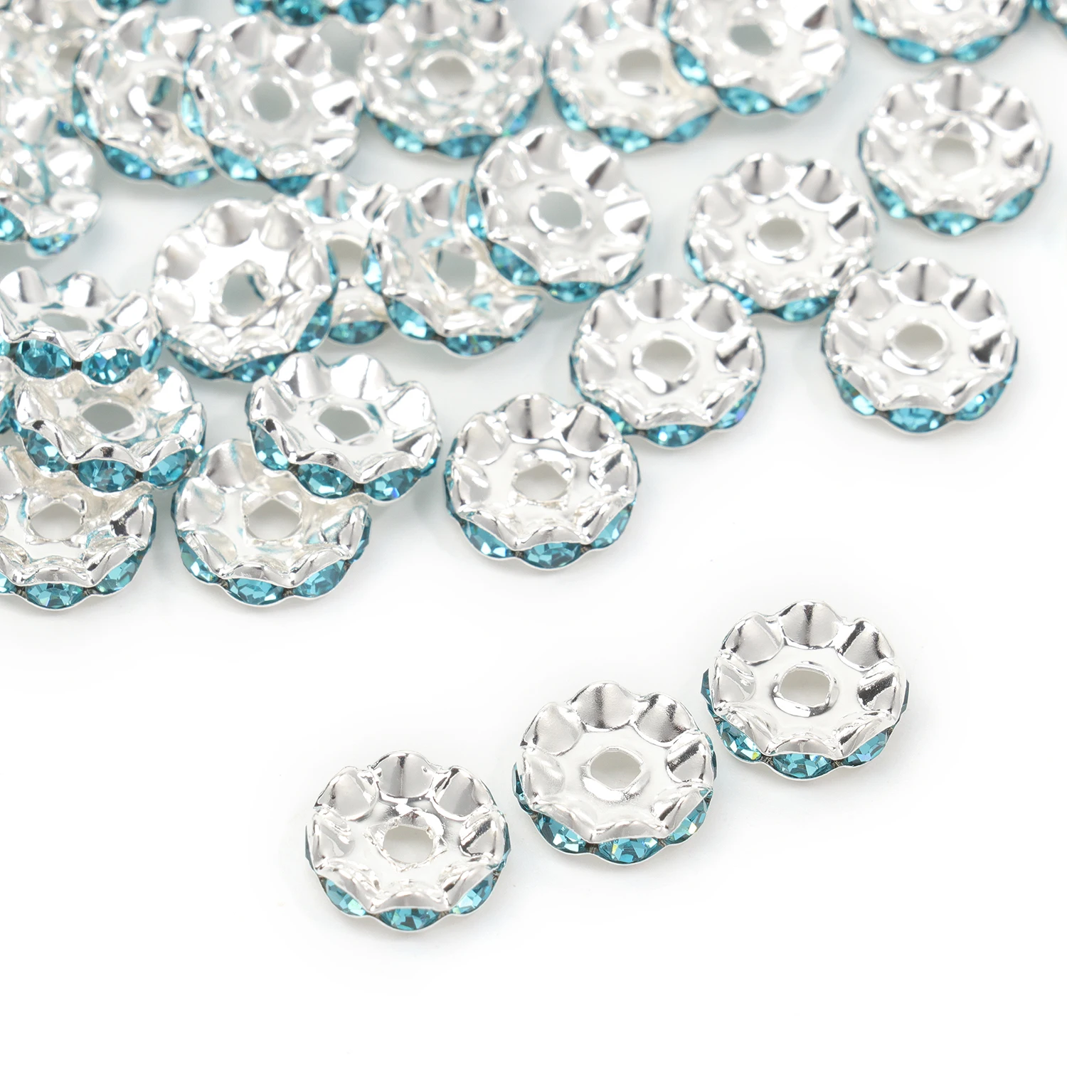 30 teile/los 12mm Strass Rondelle Kristall Großes Loch Runde Lose Spacer Perlen für Schmuck DIY Machen Armband Halskette Zubehör – Detail 20