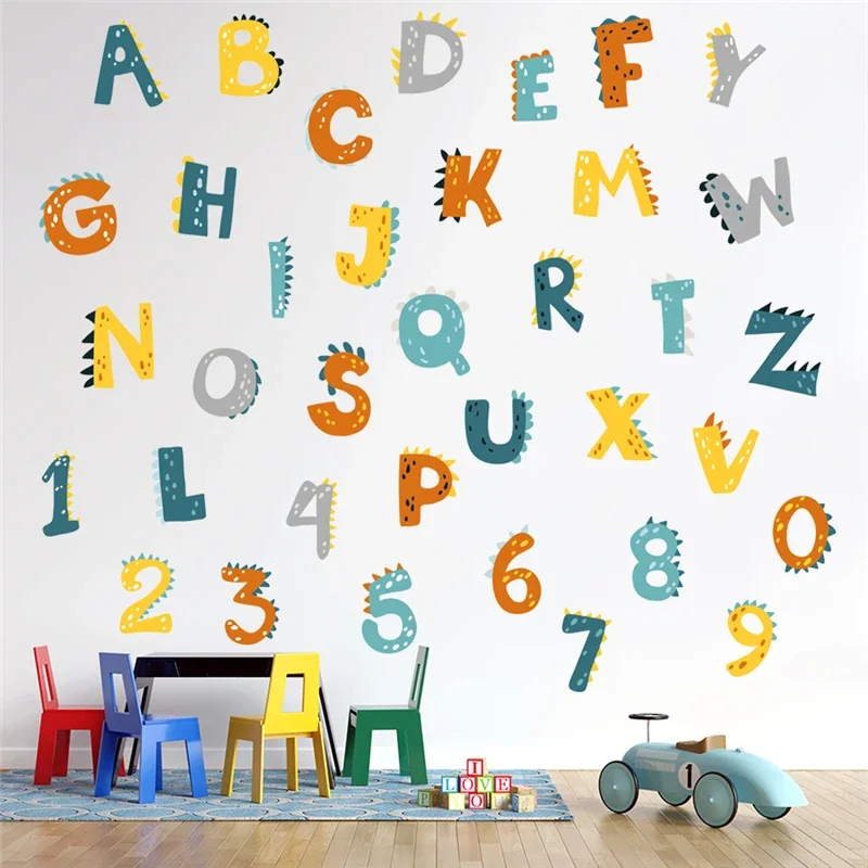 26 letters and numbers Early Education Wall Stickers Living Room Bedroom Wall Decoration 30x90cm