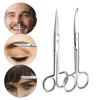 1Pcs 14cm Stainless Steel Medical Scissors Manicure Nose Hair Lash Scissors Eyebrow Trimming Straight Curved Tip Makeup Tools 1