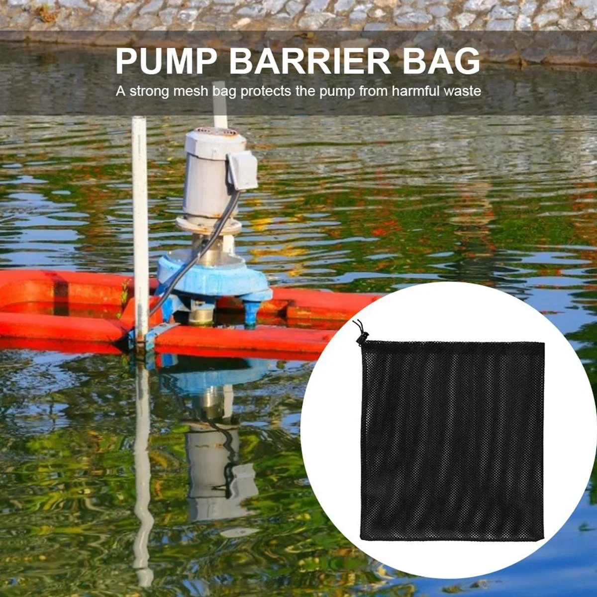 Anti-clog Pump Barrier Bag Pump Filter Mesh Bag Mesh Drawstring Reusable Pond Protector Pond Biological Filter 2PC aquarium filter