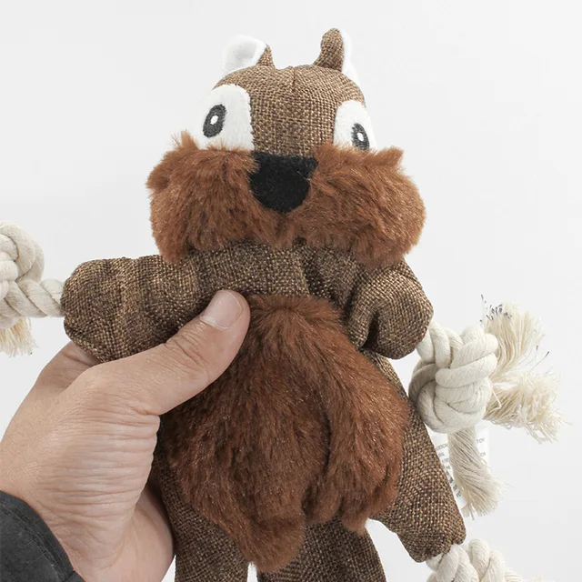 Pet Toys Plush Soundmaking Dog Supplies Durable and Bite Resistant Fox ,raccoonand Squirrel Pet Squeak Toys 2