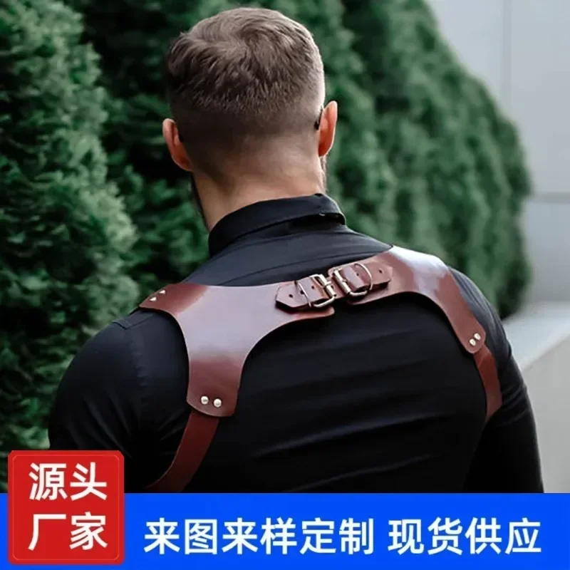 Suspenders Men's Pants Leather Adjustable Backpack Suspenders Men's Shoulder Straps Fashion Adult Belt