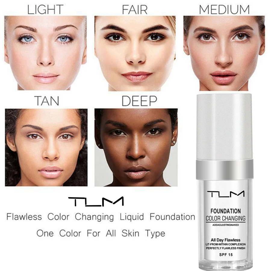 Color Changing Liquid Waterproof Foundation 2Pcs