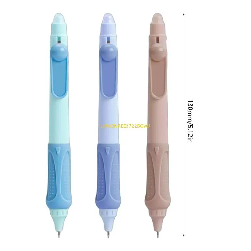 C90C 3PCS 삭제 가능한 개폐식 젤 펜 0.5mm Neeedle 팁 삭제 가능한 젤 펜 블랙/블루 잉크 작문 펜 학생 소년 소녀