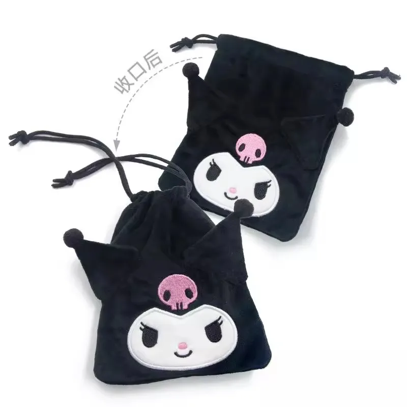 Sanrio Hello Kitty Kuromi Melody Plush Stuffed Toy Drawstring Cartoon Bag Coin Change Purse