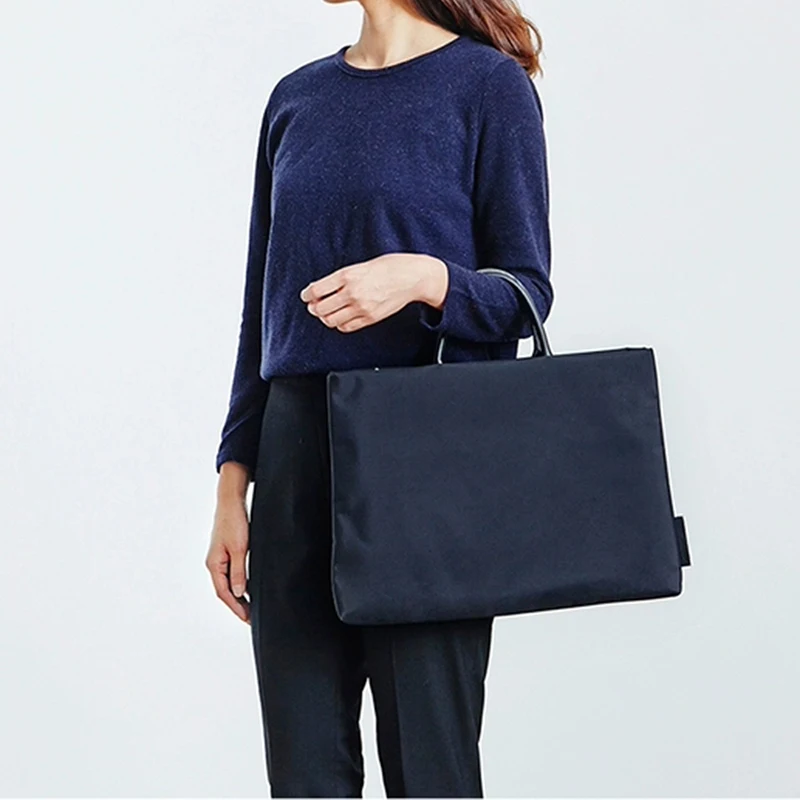 High Quality Oxford Business Laptop Bag Woman Man Office Fashion Custom Embroidery Letters Briefcase Large Capacity Zip Tote Bag