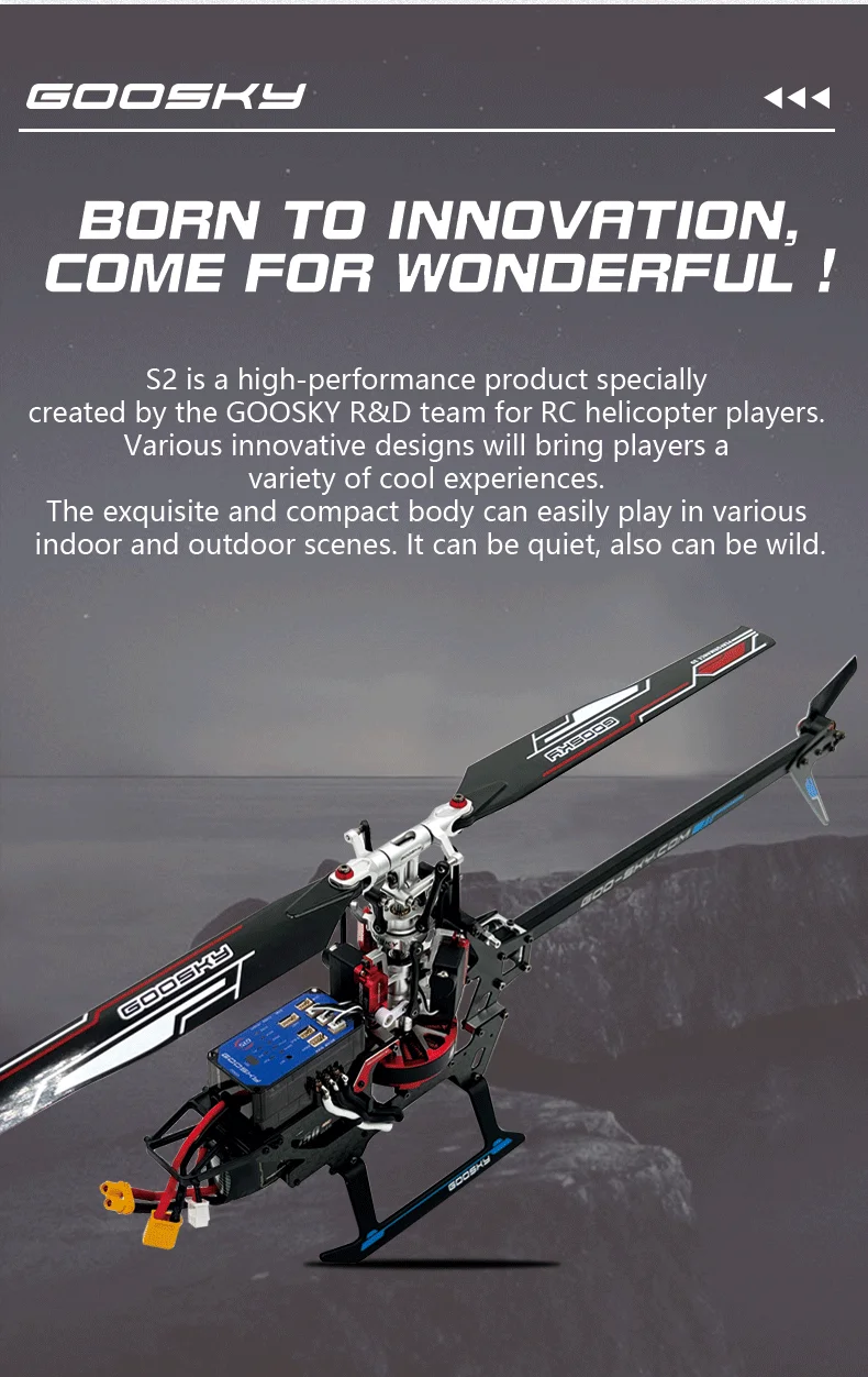 Goosky s2 rtf rcヘリコプター6ch3Dフライレス,デュアル