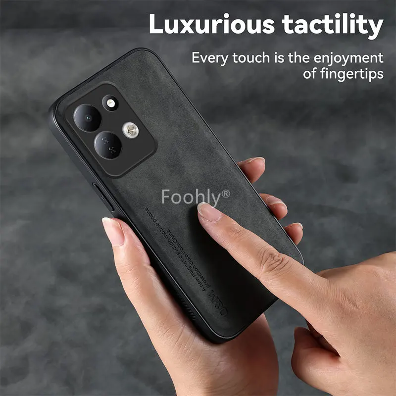 Nubuck Leather Shockproof Magnetic Protective Phone Case