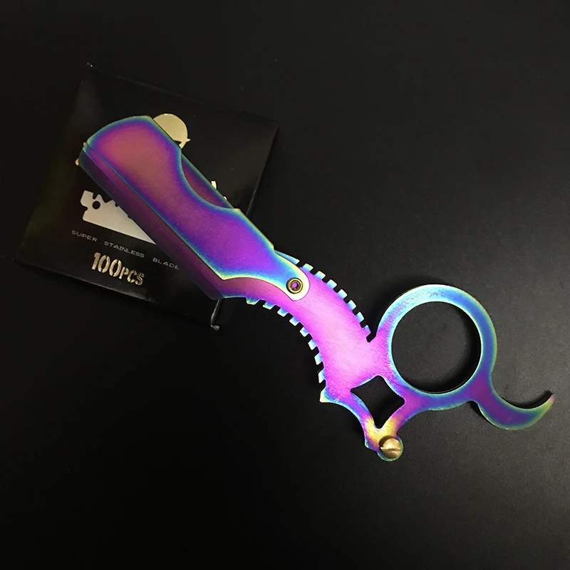 

Straight Edge multicolour Barber Razor Beard Shaving Tools Manual Depilation Razor Hairdresser Trimming Blades Ring Shape