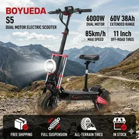 Trottinette électrique BOYUEDA S5 6000W à double moteur 60V38Ah avec activation NFC, pneus tout-terrain de 11 pouces, contrôle intelligent par application, EScooters 1