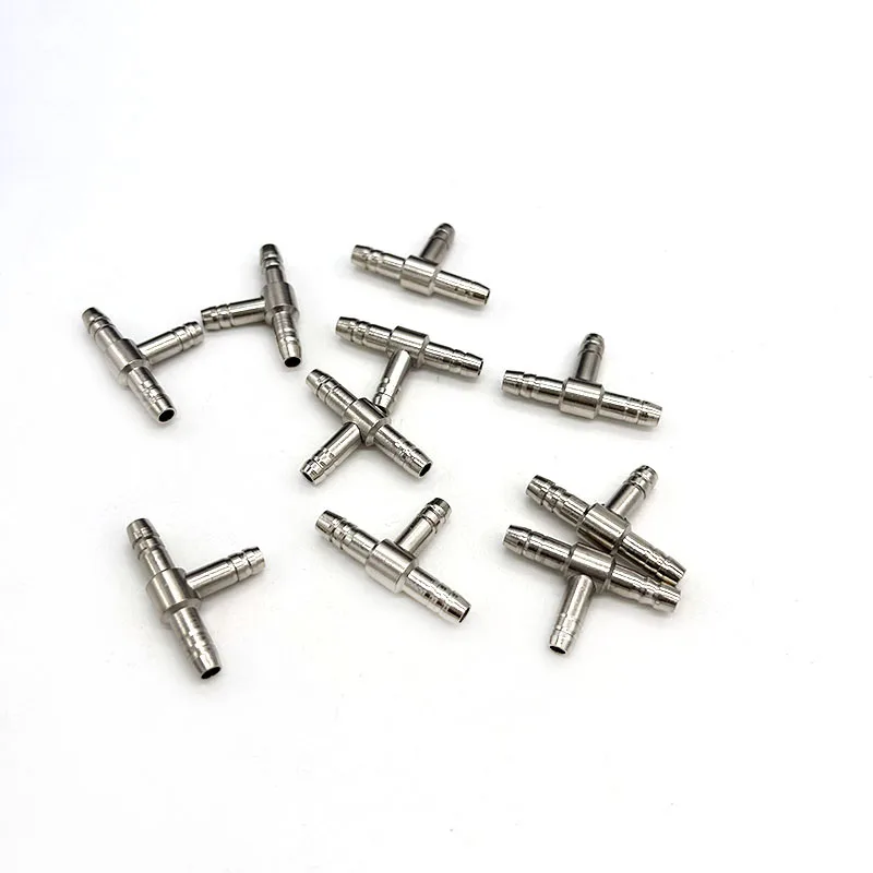 4mm Stainless Steel T Shaped Connector 3 ways Aquarium Fish Tank Air Pump Connector Control Valve Air Pipe Tube Accessories 5