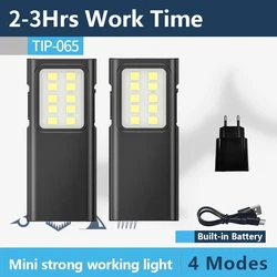 USB Rechargeable Super Bright Waterproof COB LED Work Light with Pen Clip (SET G)