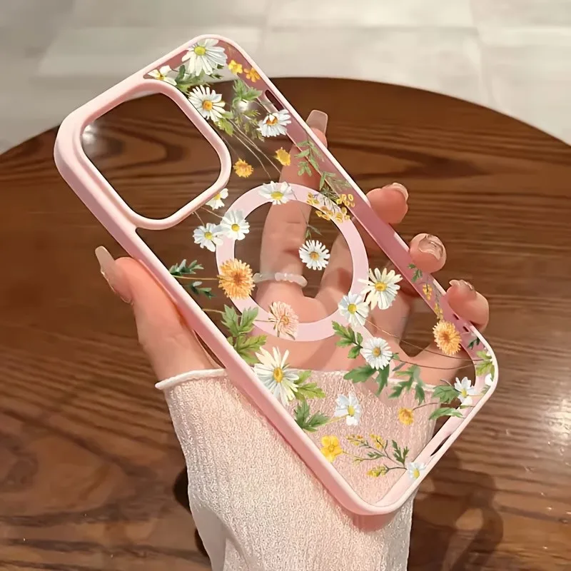 Fresh Small Floral Phone Case with Magsafe Wireless Charging Compatibility