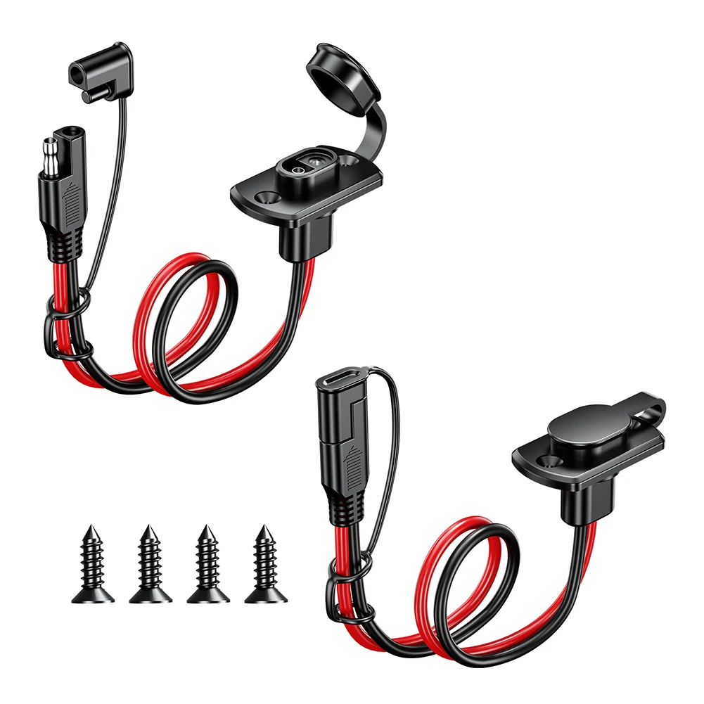 12AWG 30CM SAE Extension Cord Dustproof Battery Charger SAE Extension Cord Adapter Quick Extension Cable for Solar Panel Charger