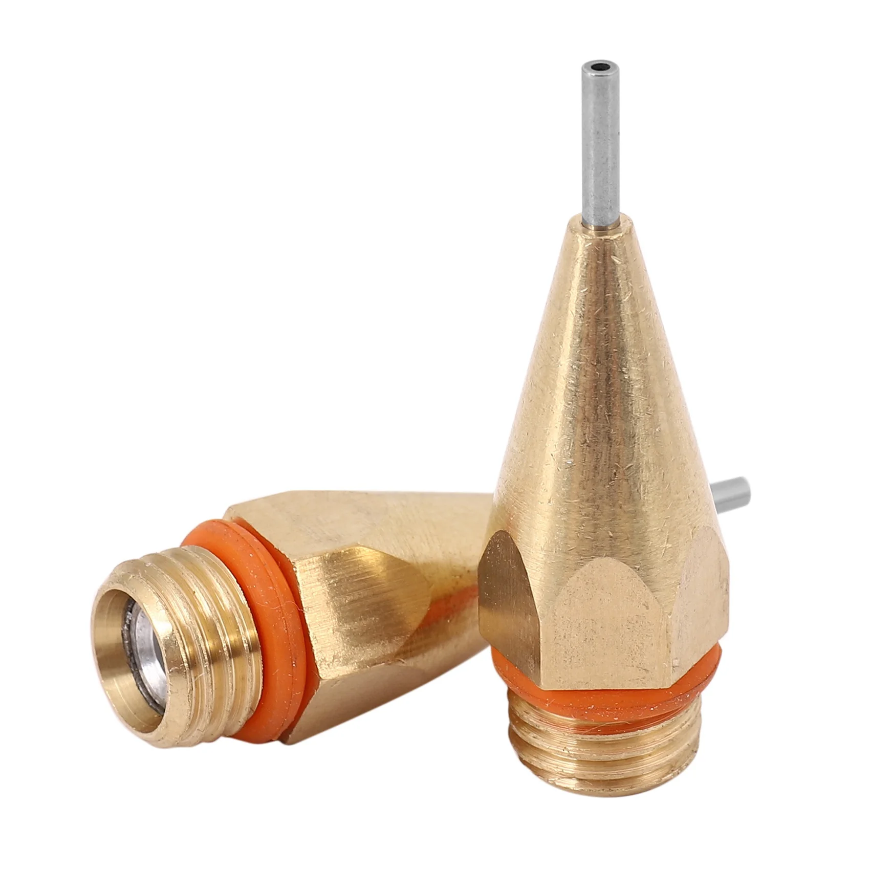 2Pcs 1Mm Diameter Hot Melt Glue Nozzle 1.0X40Mm Copper Nozzle With Wrench Interchangeable Parts