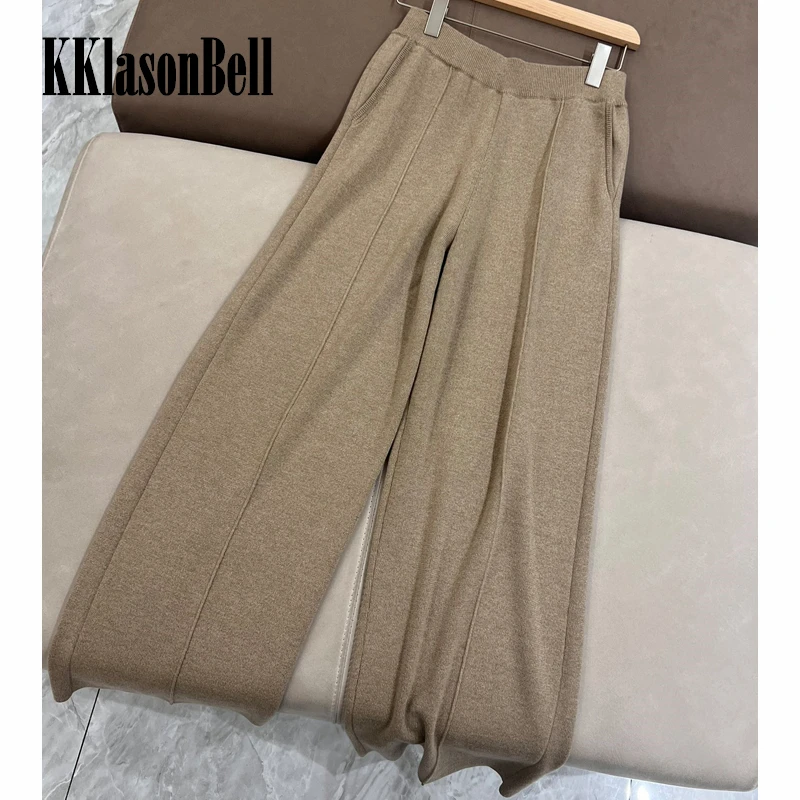 

11.1 KKlasonBell High Quality Knitted Wool Wide Leg Pants Women