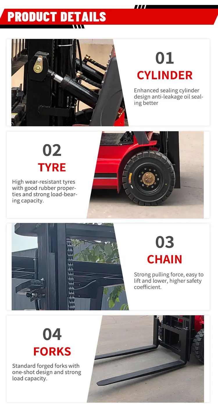 72V Elektro-Gabelstapler 2,5 Tonnen Bürstenloser Motor 12km/h Geschwindigkeit Vollgummireifen für Hafen- und Flughafenergiehandhabung – Detail 10