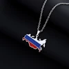 Russia Map Pendant Necklaces Women Russian Map Necklace Jewelry Stainless Steel Necklaces Russia Flag Pendant Necklaces 2