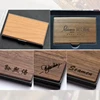 1pcs Free Engraving Wood Professional Business Card Holder Pocket Personalization Customized Wood Card for Business Card Holder 5