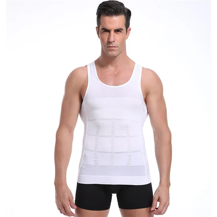 Men Slimming Elastic Body Shapewear Vest Shirt Sports Fitness Compression Abdomen Tummy Waist Control Tank Tops body shaper waist trainer slimming vest compression sports vest compression sports top