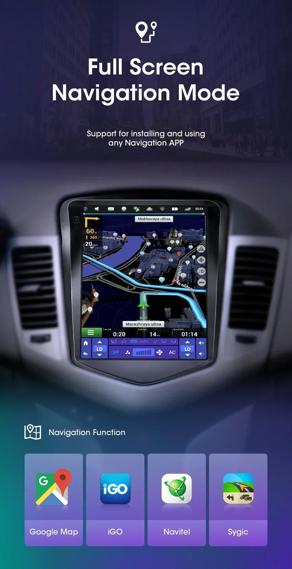 Srnubi 9,7" 2din Autoradio für Chevrolet Cruze J300 2008-2012 Multimedia Player Carplay Android Auto Vertikale Bildschirmkopfeinheit – Detail 12